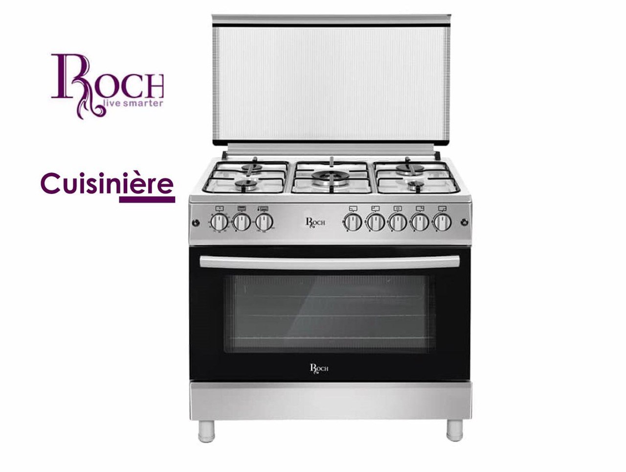 CUISINIERE ROCH 5FEUX 90X60 INOX F9L50 G2-IL / RGC-90EG